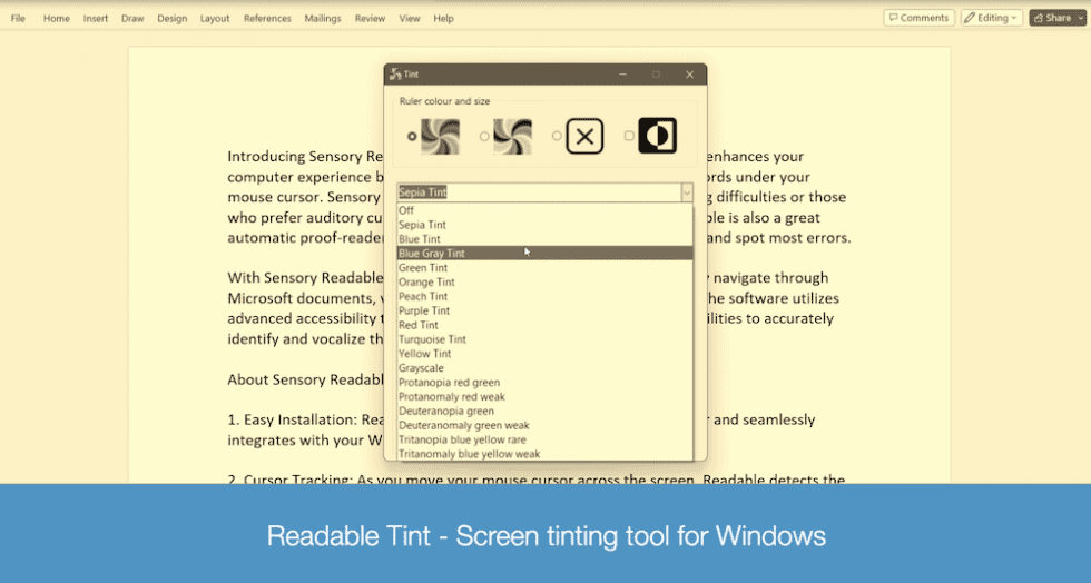 Sensory Tint | Sensory Readable, Scribe, Writeable